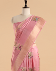 Light Pink Butta Saree in Silk