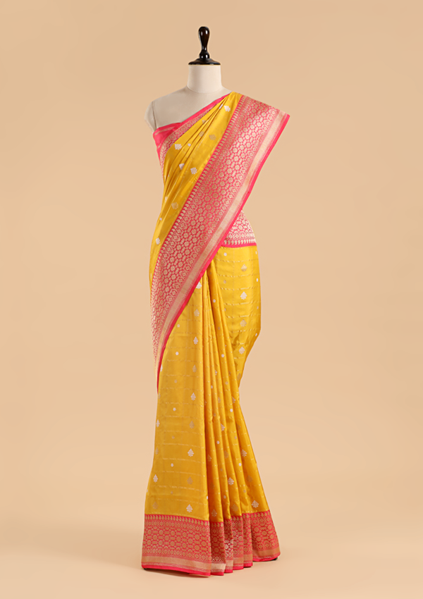 Mustard Butti Saree in Silk