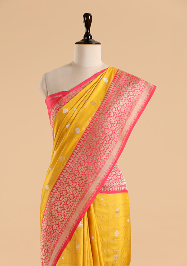 Mustard Butti Saree in Silk