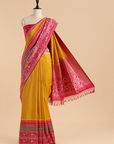 Mustard Plain Saree in Silk