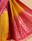 Mustard Plain Saree in Silk