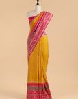 Mustard Plain Saree in Silk