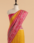 Mustard Plain Saree in Silk