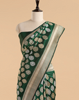 Bottle Green Butta Saree in Silk