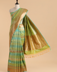 Pista Green Plain Saree in Silk