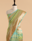 Pista Green Plain Saree in Silk