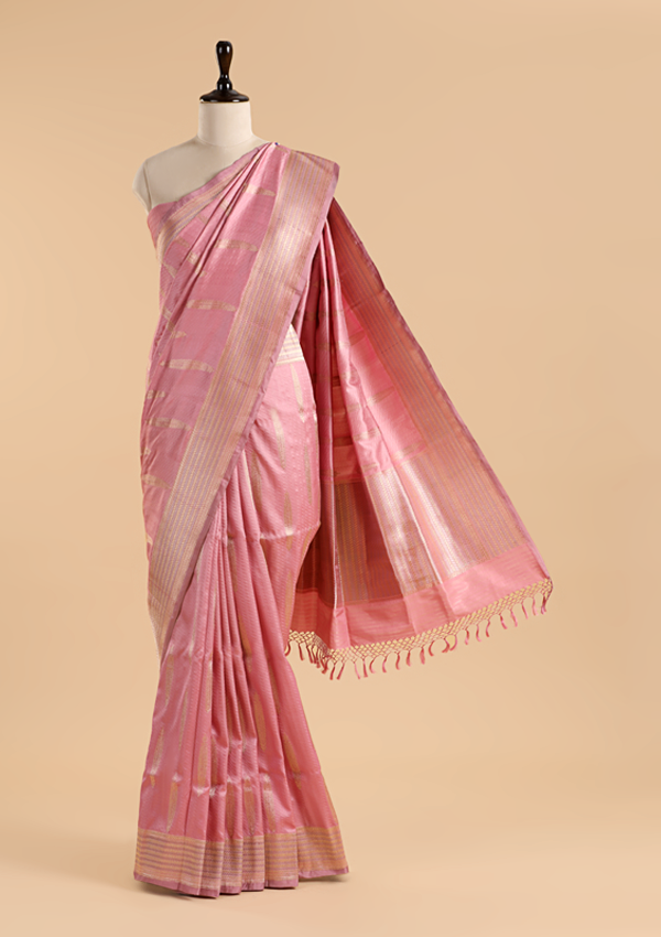 Pink Butta Saree in Silk