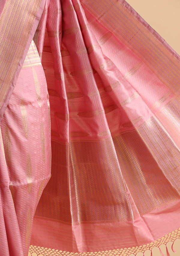 Pink Butta Saree in Silk