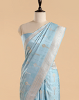 Sky Blue Butta Saree in Silk