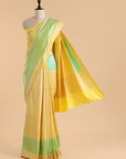 Lemon Plain Saree in Silk