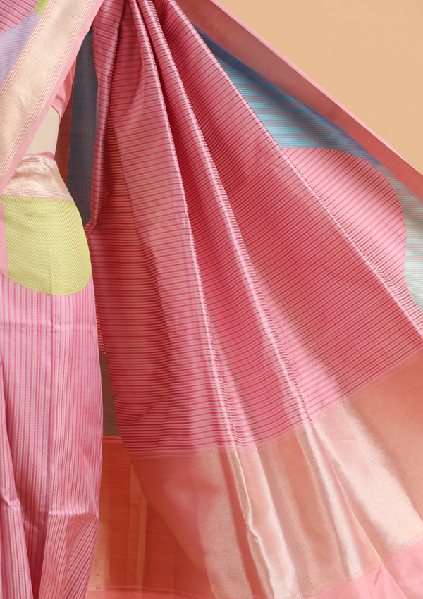 Pink Plain Saree in Silk