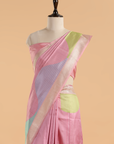 Pink Plain Saree in Silk