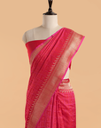 Red Plain Saree in Silk