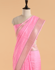 Pink Plain Saree in Silk