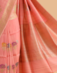 Strawberry Pink Saree in Georgette Tussar