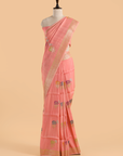 Strawberry Pink Saree in Georgette Tussar