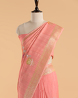 Strawberry Pink Saree in Georgette Tussar