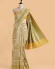 Pista Green Saree in Georgette Tussar