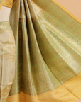 Pista Green Saree in Georgette Tussar