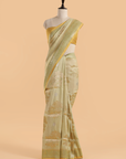 Pista Green Saree in Georgette Tussar