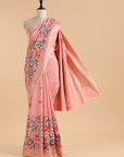 Light Pink Butta Saree in Georgette Tussar