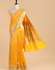 Yellow Brocade Saree In Silk