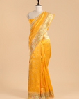 Yellow Brocade Saree In Silk