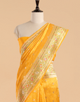 Yellow Brocade Saree In Silk