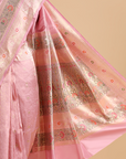 Light Pink Brocade Saree In Silk