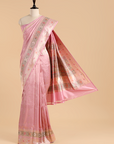 Light Pink Brocade Saree In Silk