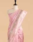 Light Pink Brocade Saree In Silk