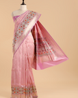 Light Pink Brocade Saree In Silk