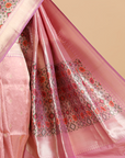 Light Pink Brocade Saree In Silk