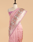 Light Pink Brocade Saree In Silk