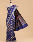 Royal Blue Butta Saree in Silk