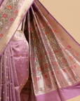 Mauve Brocade Saree In Silk