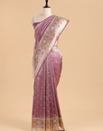 Mauve Brocade Saree In Silk