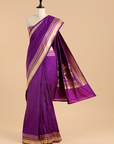 Purple Plain Saree in Silk