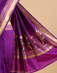 Purple Plain Saree in Silk