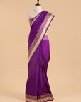 Purple Plain Saree in Silk