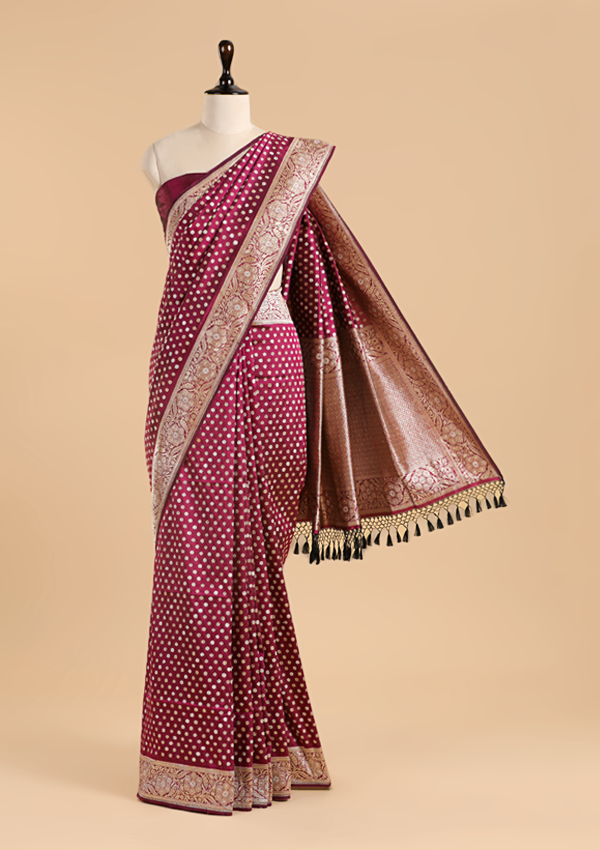 Wine Butti Saree in Silk