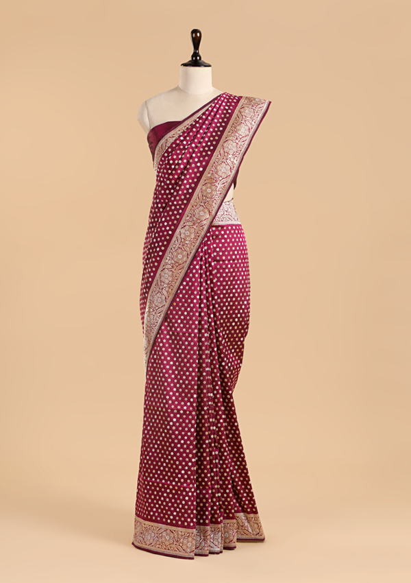 Wine Butti Saree in Silk