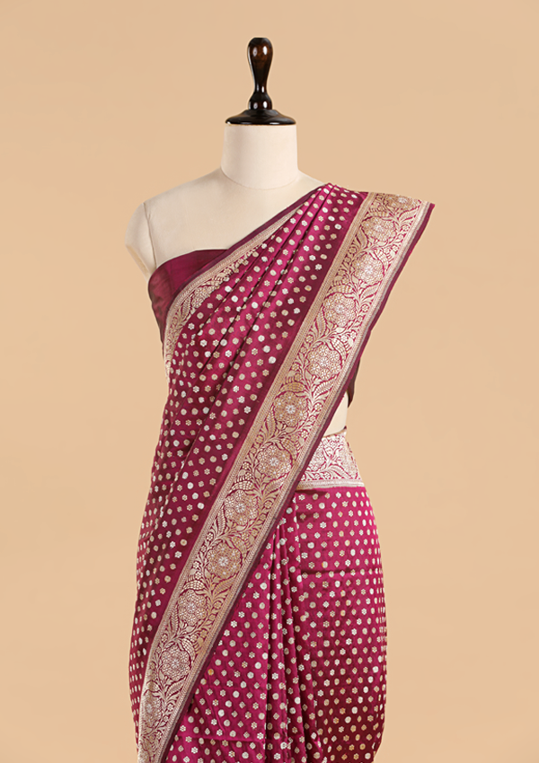 Wine Butti Saree in Silk