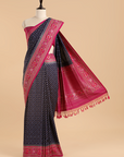 Navy Blue Jaal Saree in Silk