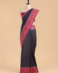 Navy Blue Jaal Saree in Silk