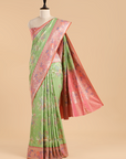 Green Jaal Saree in Silk