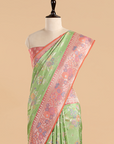 Green Jaal Saree in Silk