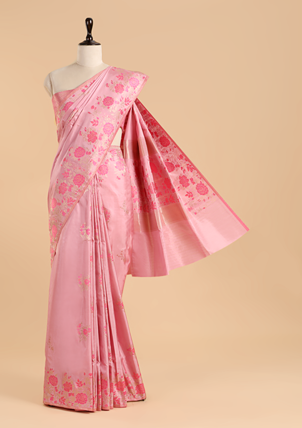 Lavender Butta Saree in Silk