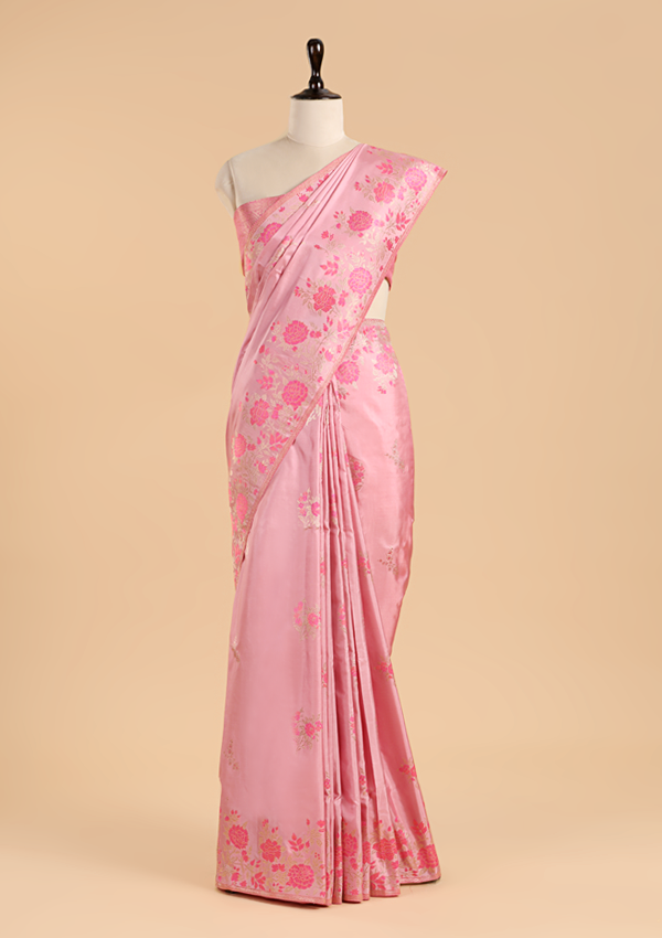 Lavender Butta Saree in Silk