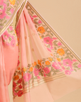 Light Pink Butti Saree in Kora Silk